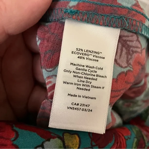 Talbots Teal Floral Dress Mid-length Sustainable Size 16 - Picture 11 of 12